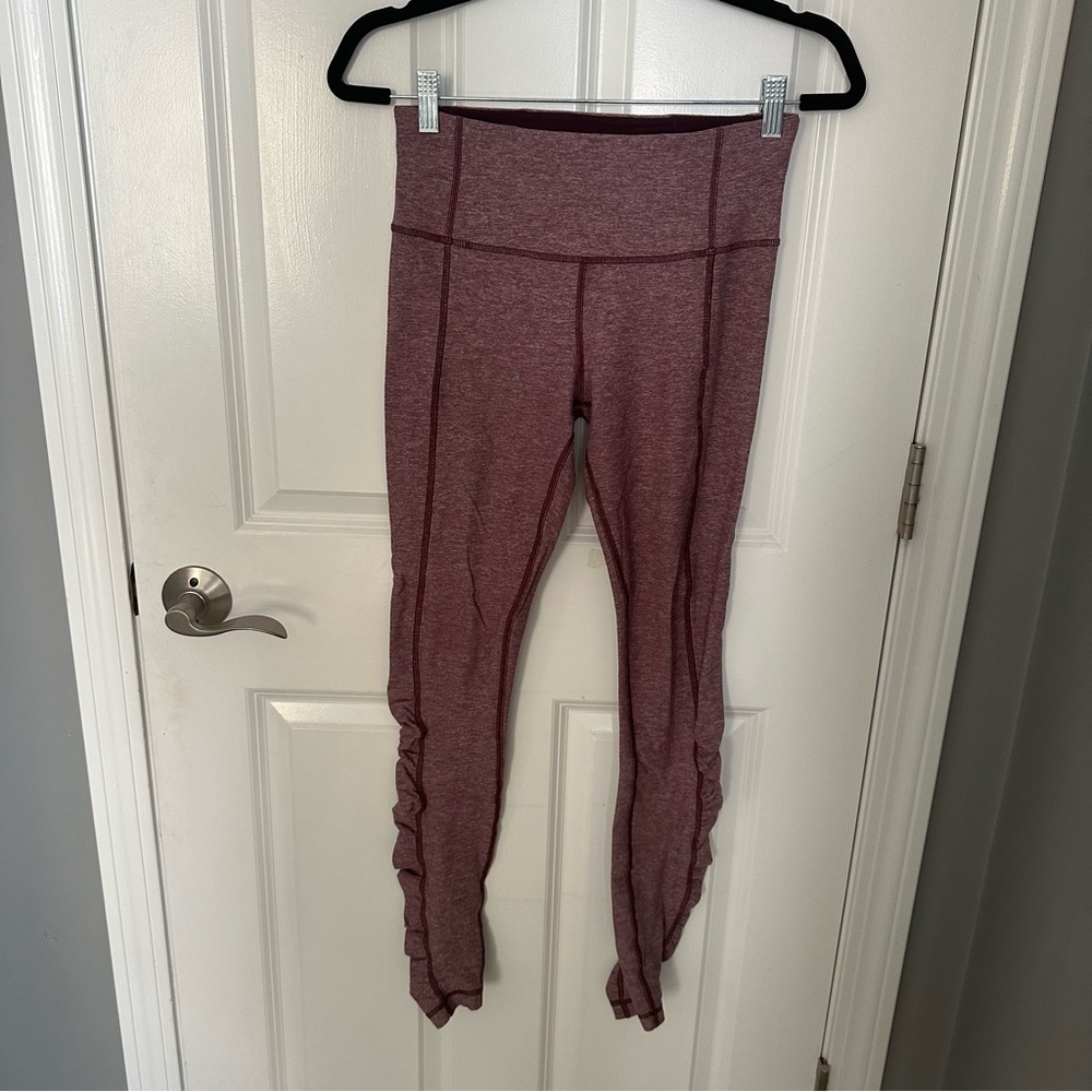 Heather Maroon Lululemon Scrunch Leggings